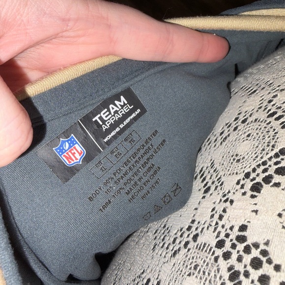 NFL New Orleans saints gray sleepwear hoodie women’s football - Picture 4 of 6